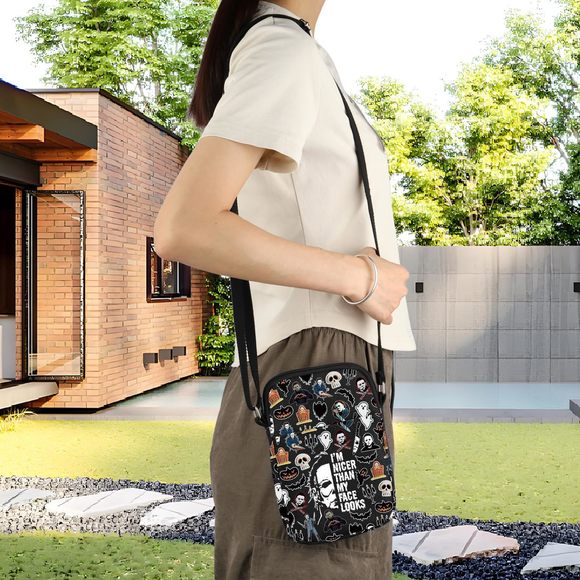 Scary Halloween Crossbody Bag Horror Movie Lover Gift Michael Scary :] - Picture 7 of 7